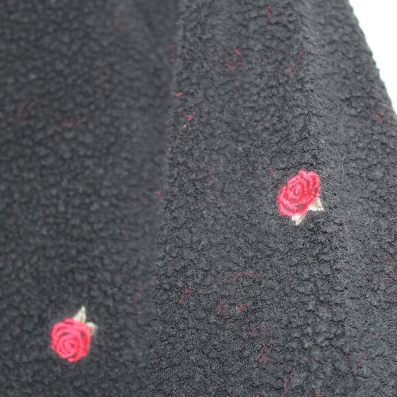 PINK Victoria's Secret Black Rose Embroidered Sweater Size Medium - Picture 5 of 7